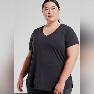 Athleta Women's Black Essential V Neck Tee